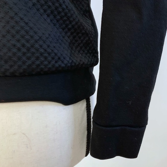 Comptoir Des Cotonniers Crewneck Black Pullover Textured Sweater Top, Size XS - Picture 4 of 6